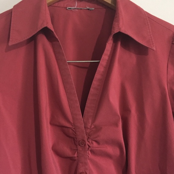 LOFT | Red Button Down❣️Vintage Blouse - Picture 2 of 4